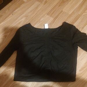 Black Long Sleeve Top Cropped